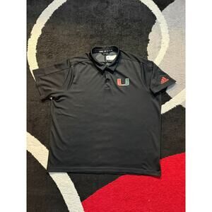 Adidas Miami Hurricanes Polo Shirt Team/Player Issued 2XL Black BNWOT